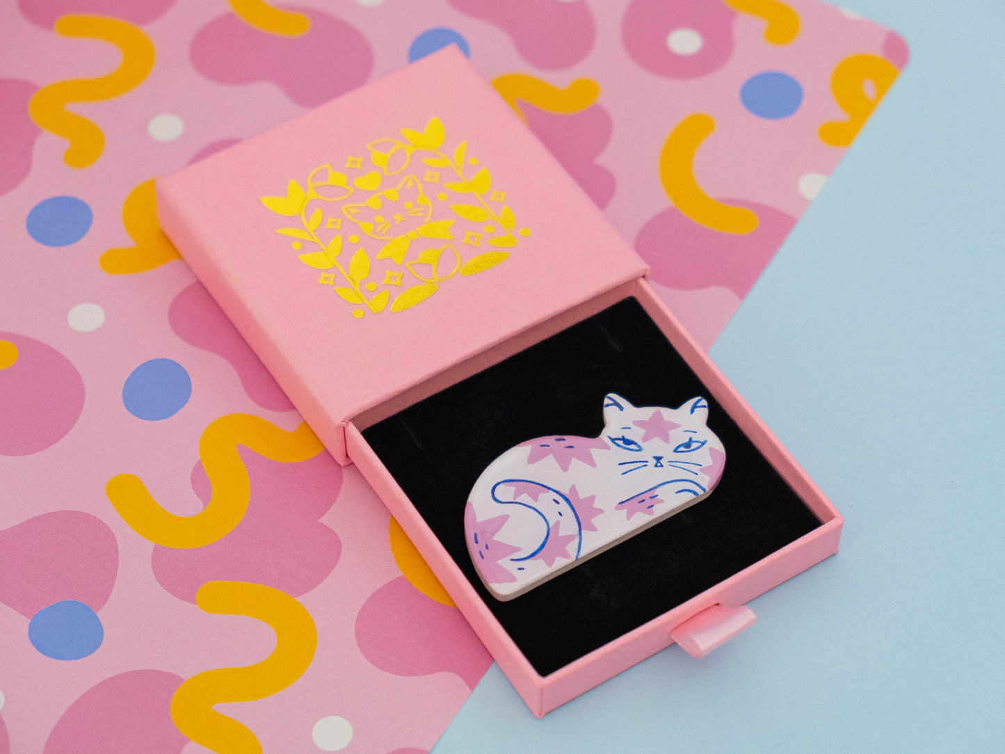 Painted Cat Magnets & Pins