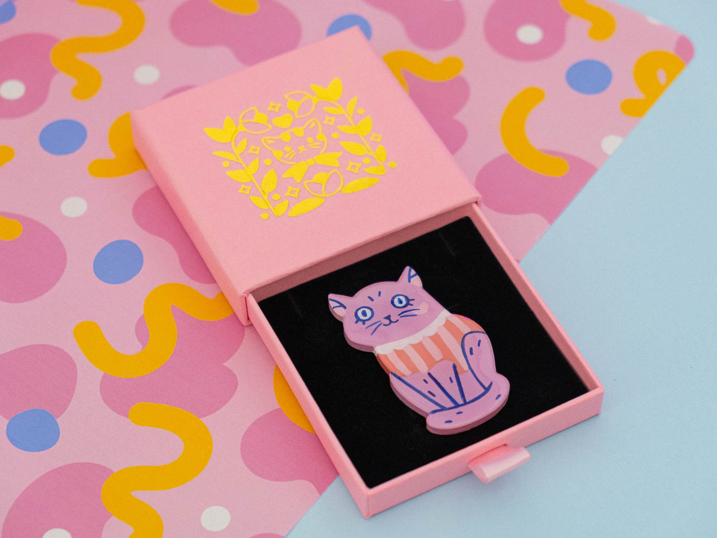 Painted Cat Magnets & Pins