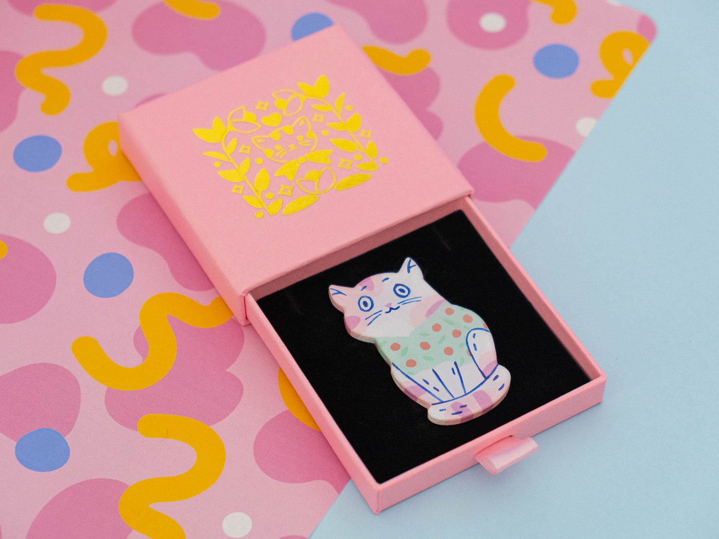 Painted Cat Magnets & Pins