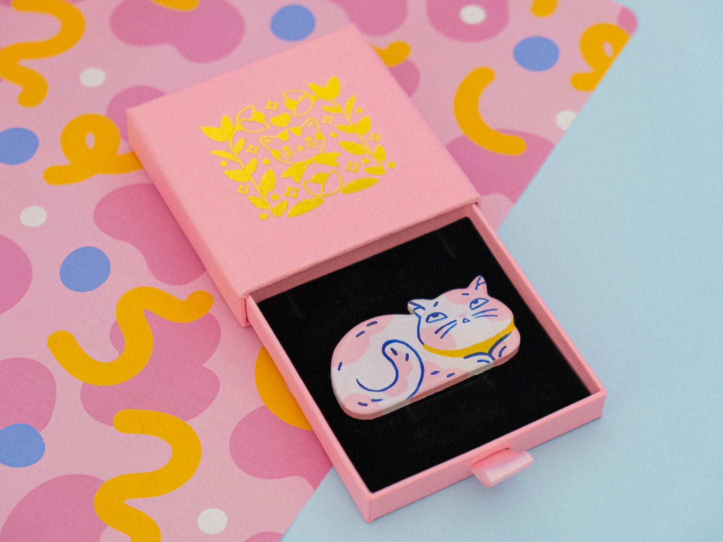 Painted Cat Magnets & Pins