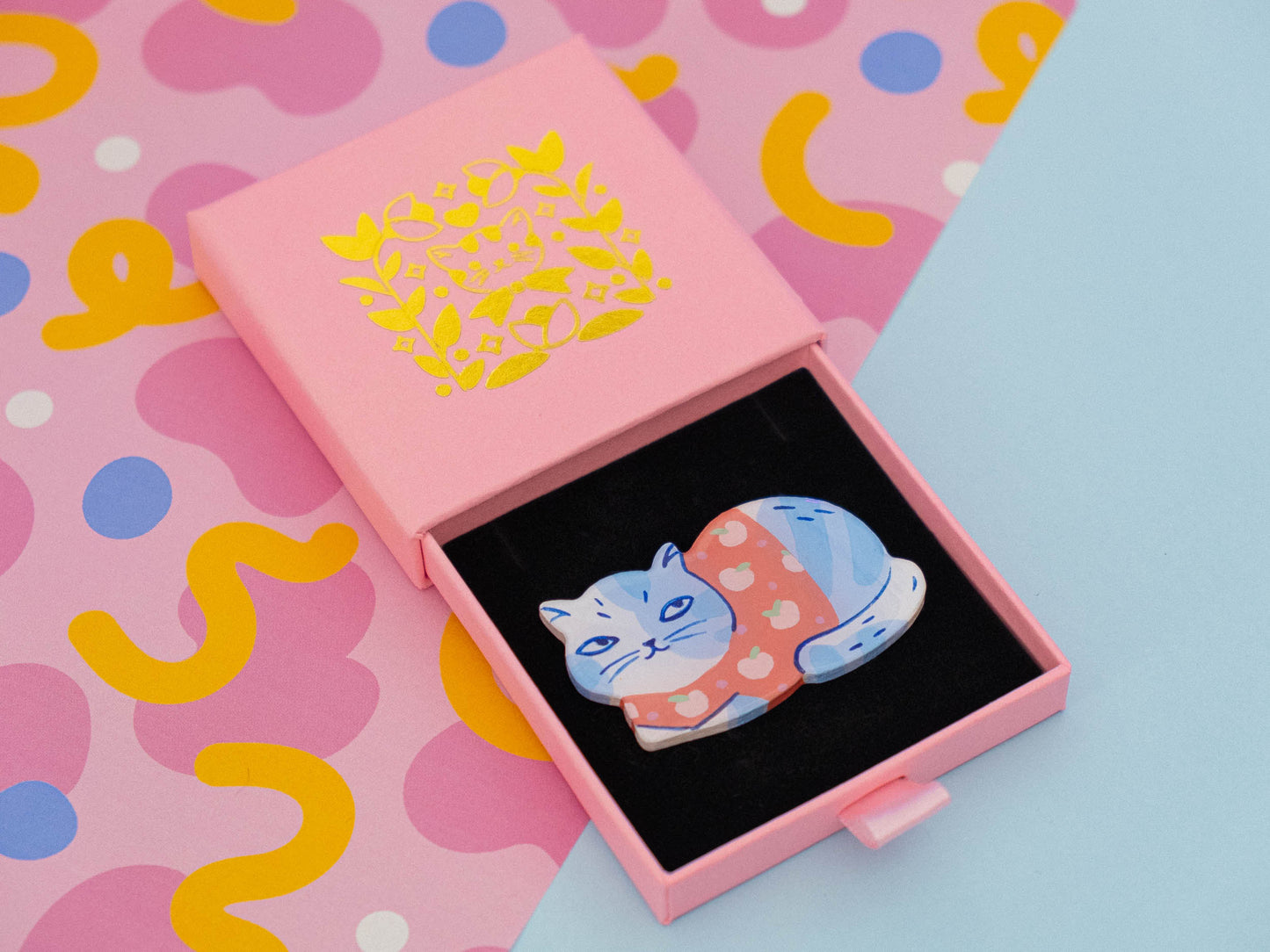 Painted Cat Magnets & Pins