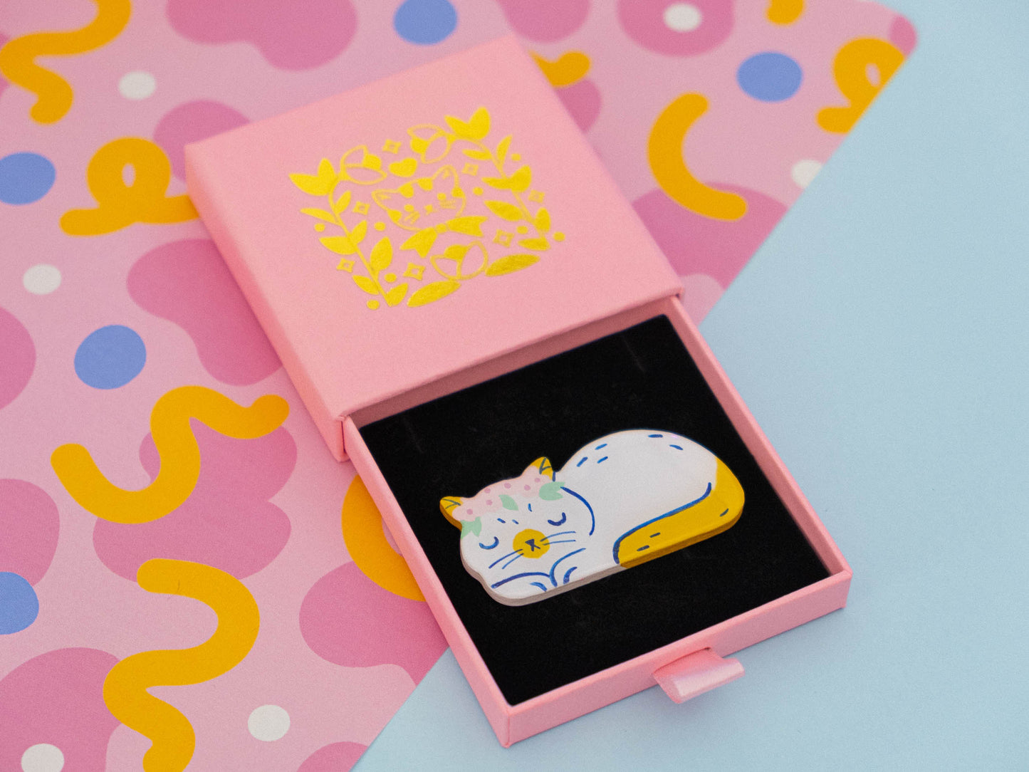 Painted Cat Magnets & Pins