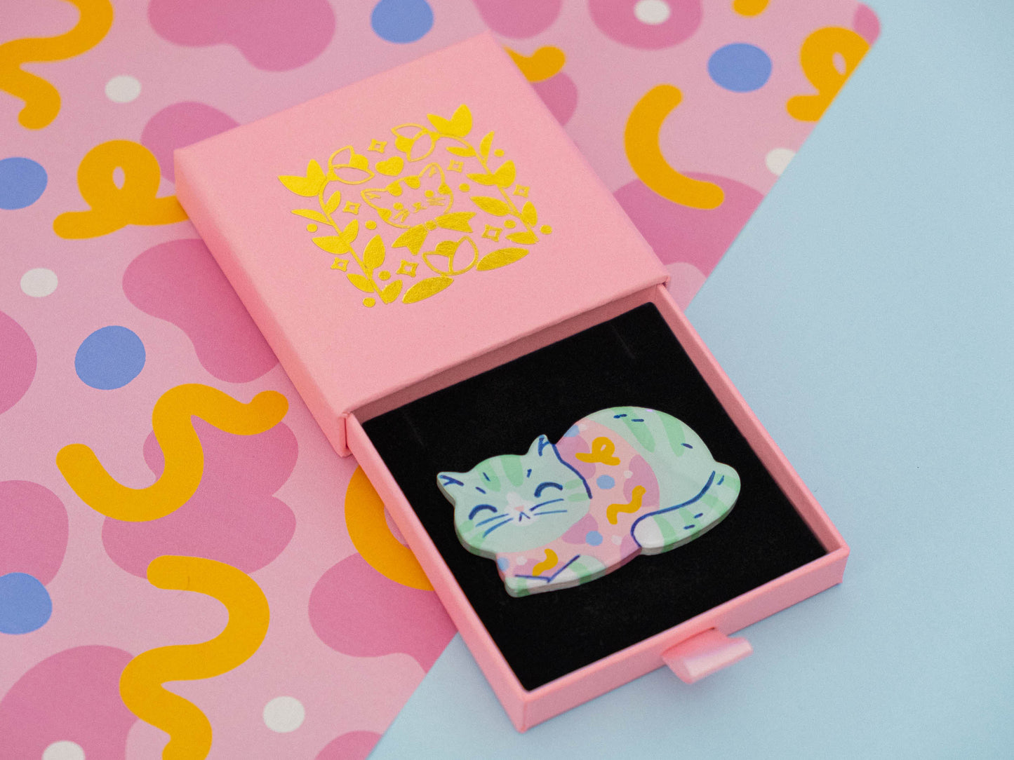 Painted Cat Magnets & Pins