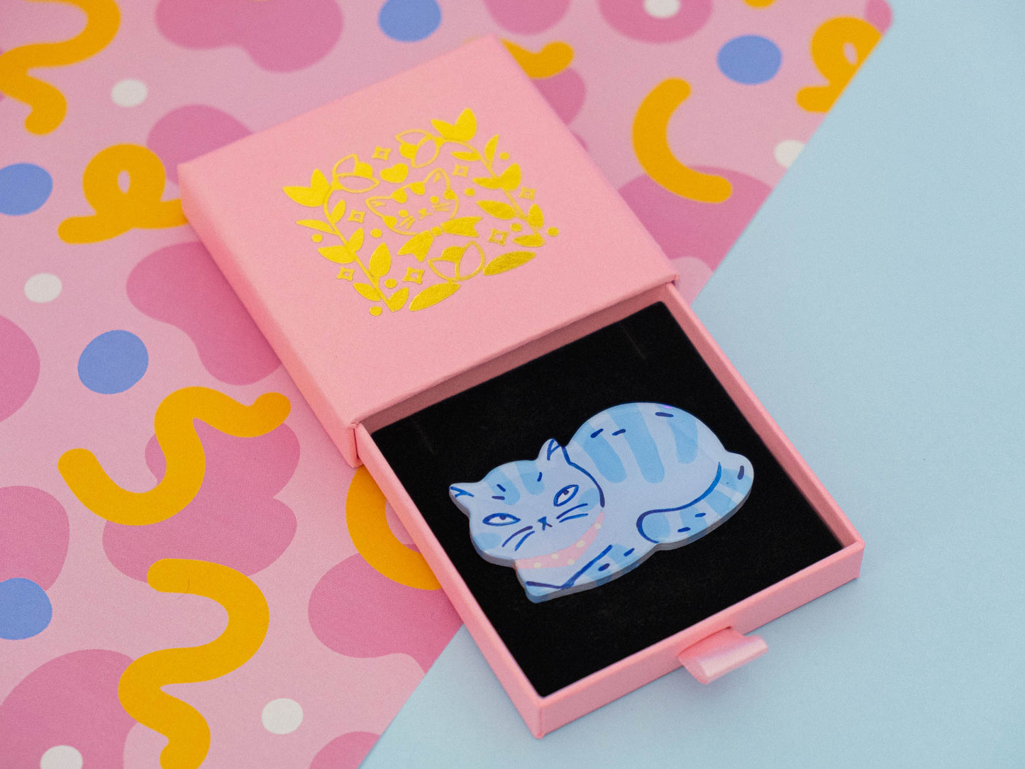 Painted Cat Magnets & Pins