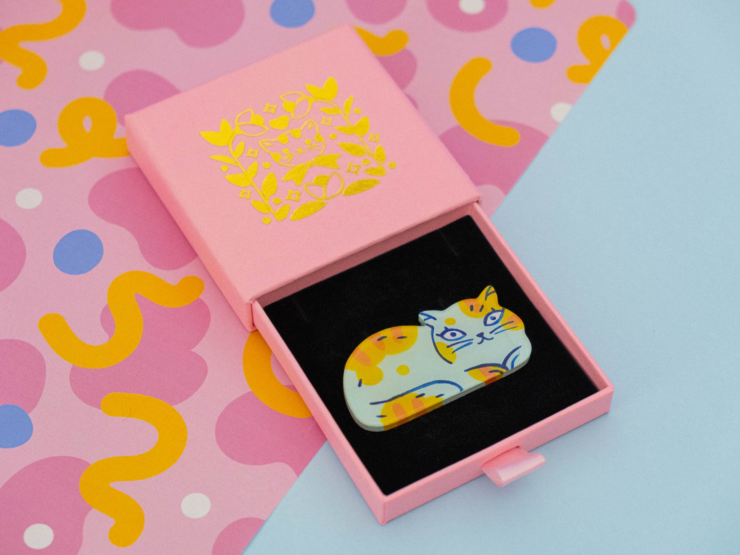 Painted Cat Magnets & Pins