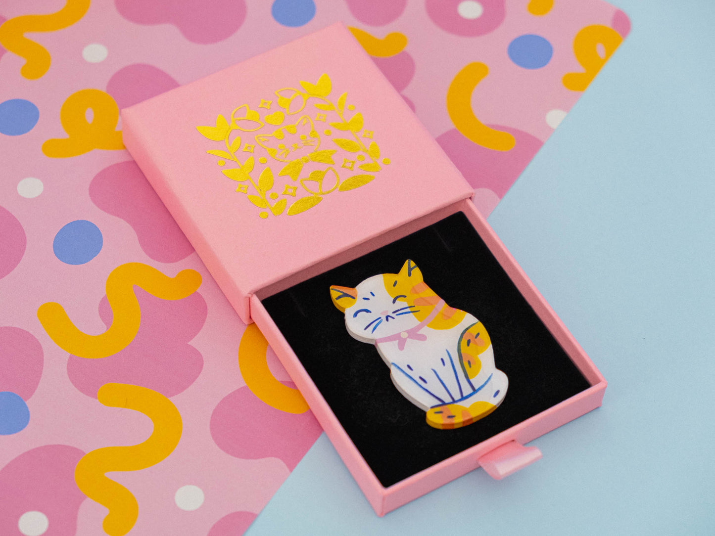 Painted Cat Magnets & Pins