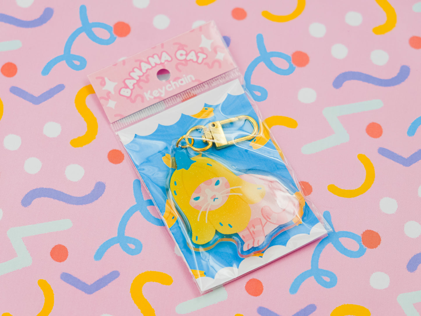 Banana Cat Keychain