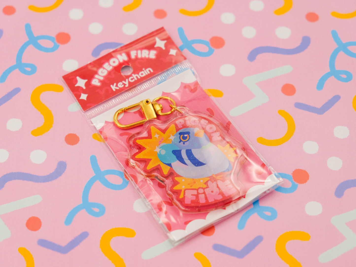 Pigeon Fire Keychain