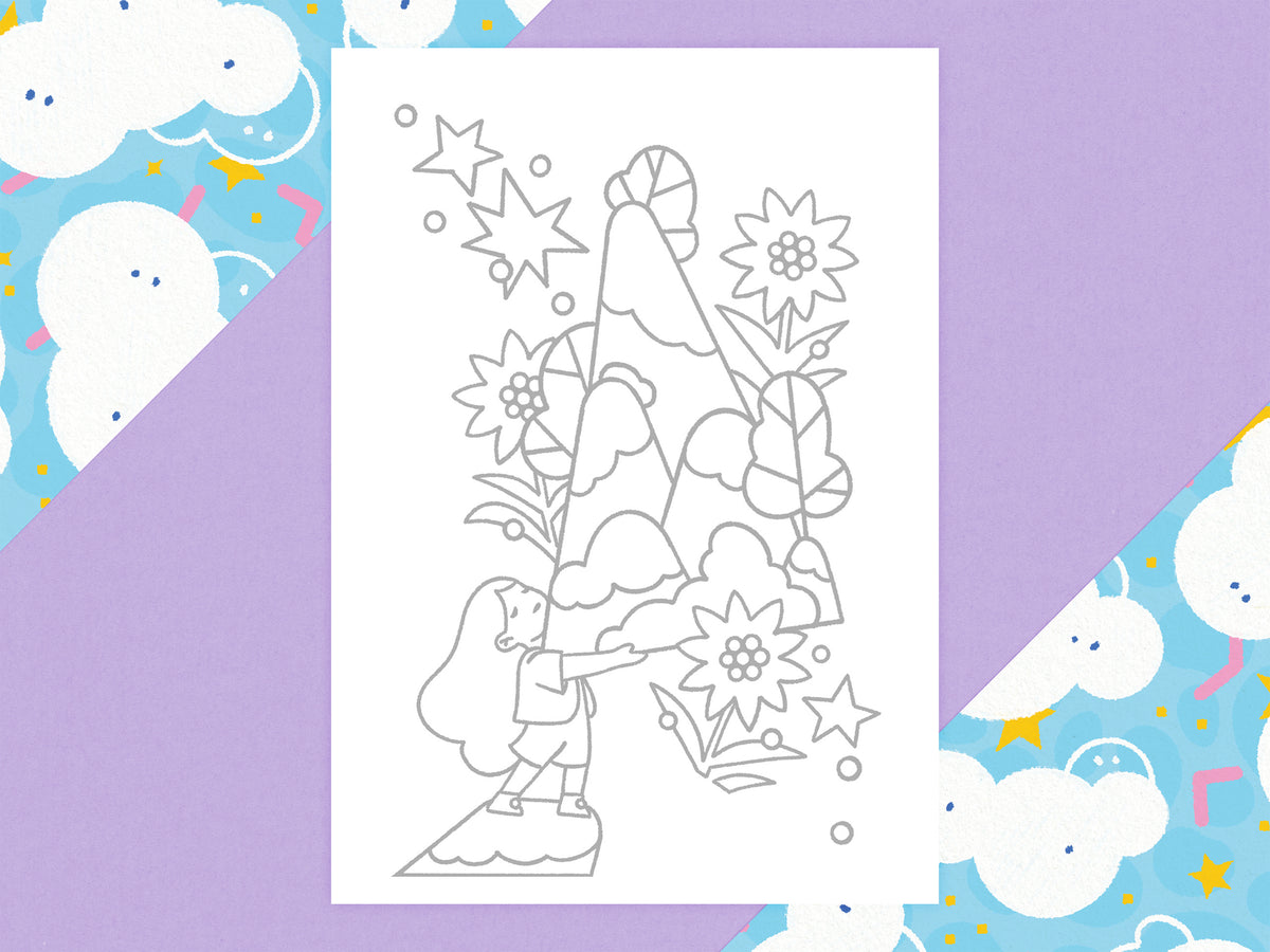 Montagnes - Page de coloriage