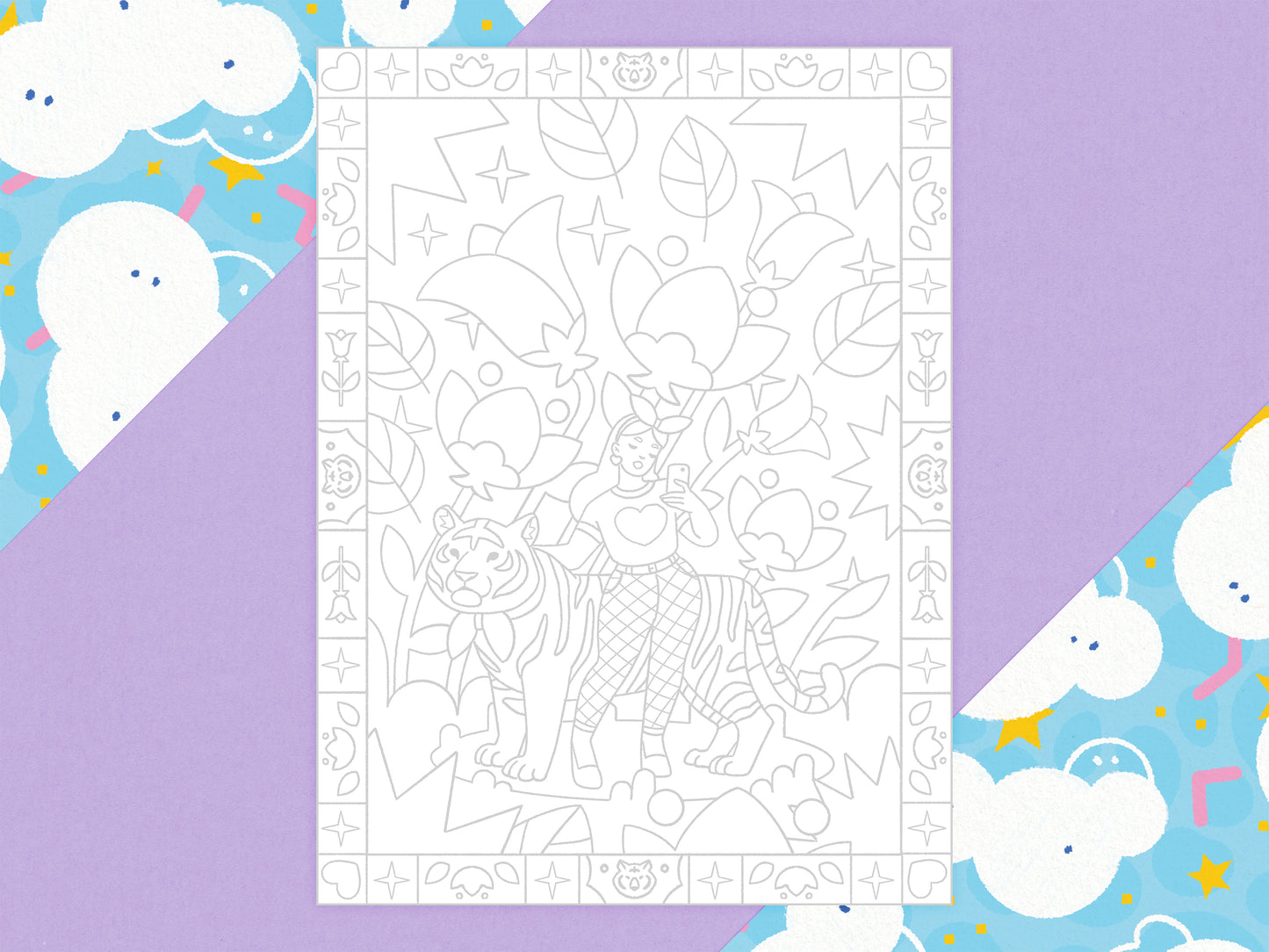 Tiger Charm - Coloring Page