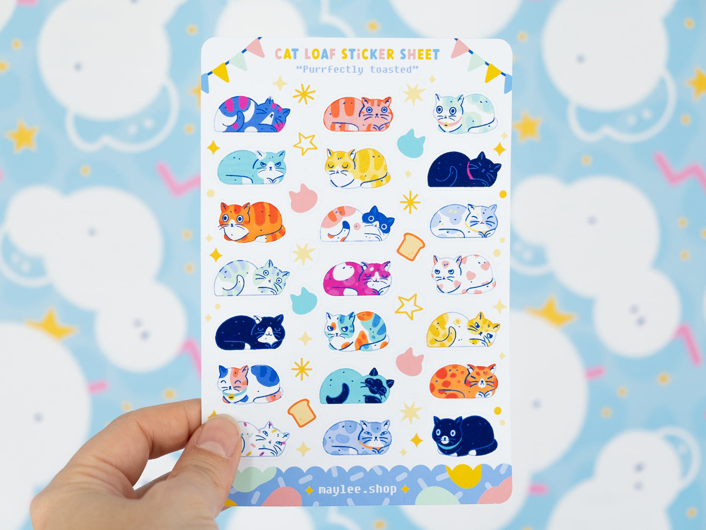Planche de stickers chats
