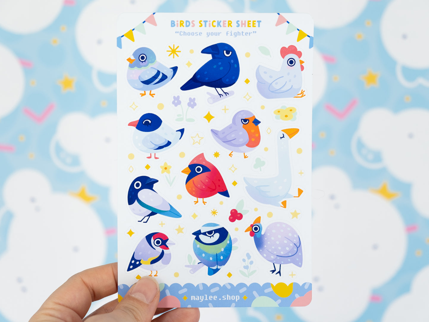 Planche de stickers oiseaux