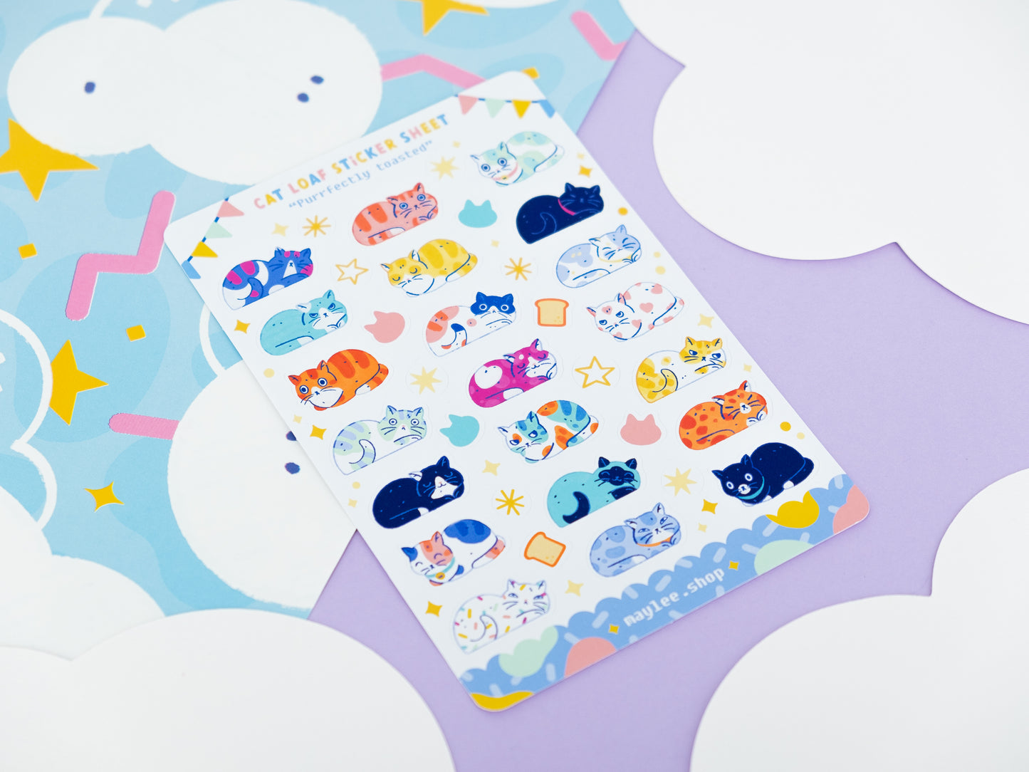 Planche de stickers chats