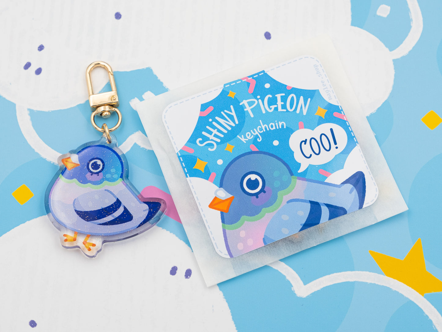 Shiny Pigeon Keychain