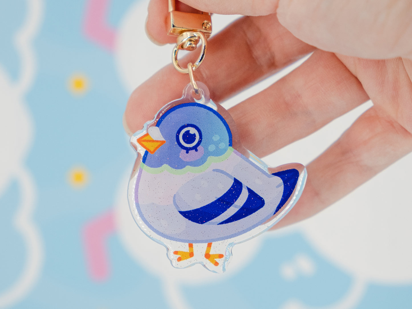 Shiny Pigeon Keychain