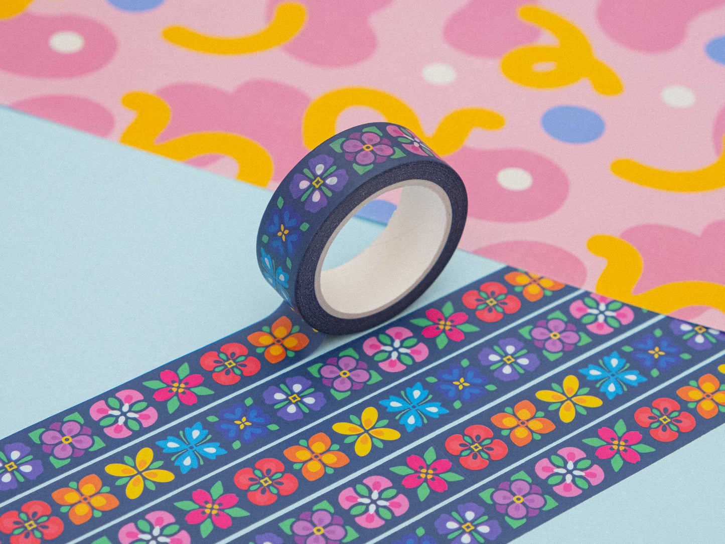 Washi Tape Carrés Floraux