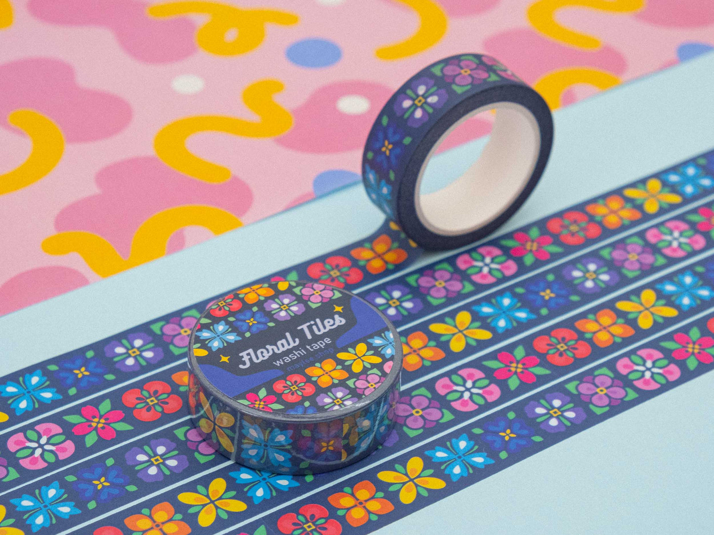 Washi Tape Carrés Floraux