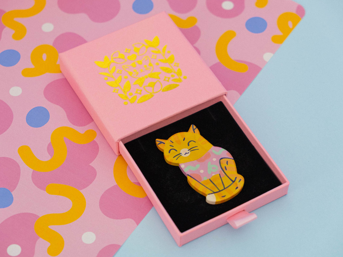 Painted Cat Magnets & Pins
