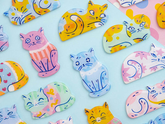 Magnets et Pin's Chats Peints