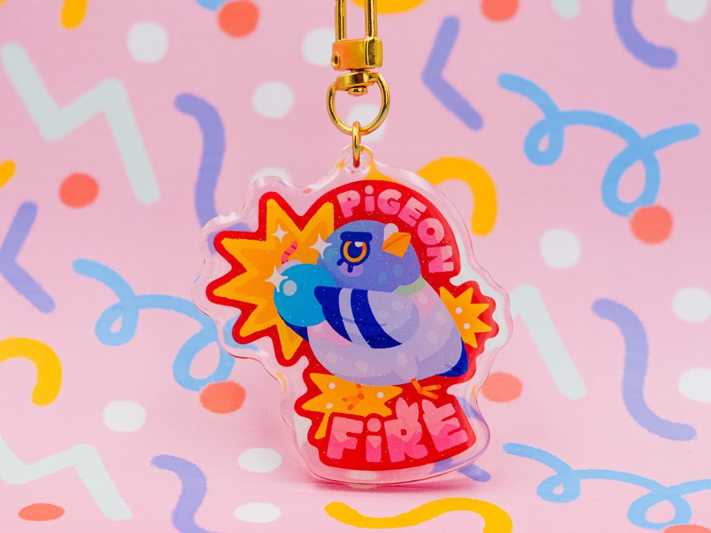 Pigeon Fire Keychain