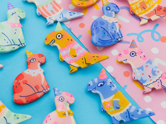 Party Dinos Magnets & Pins