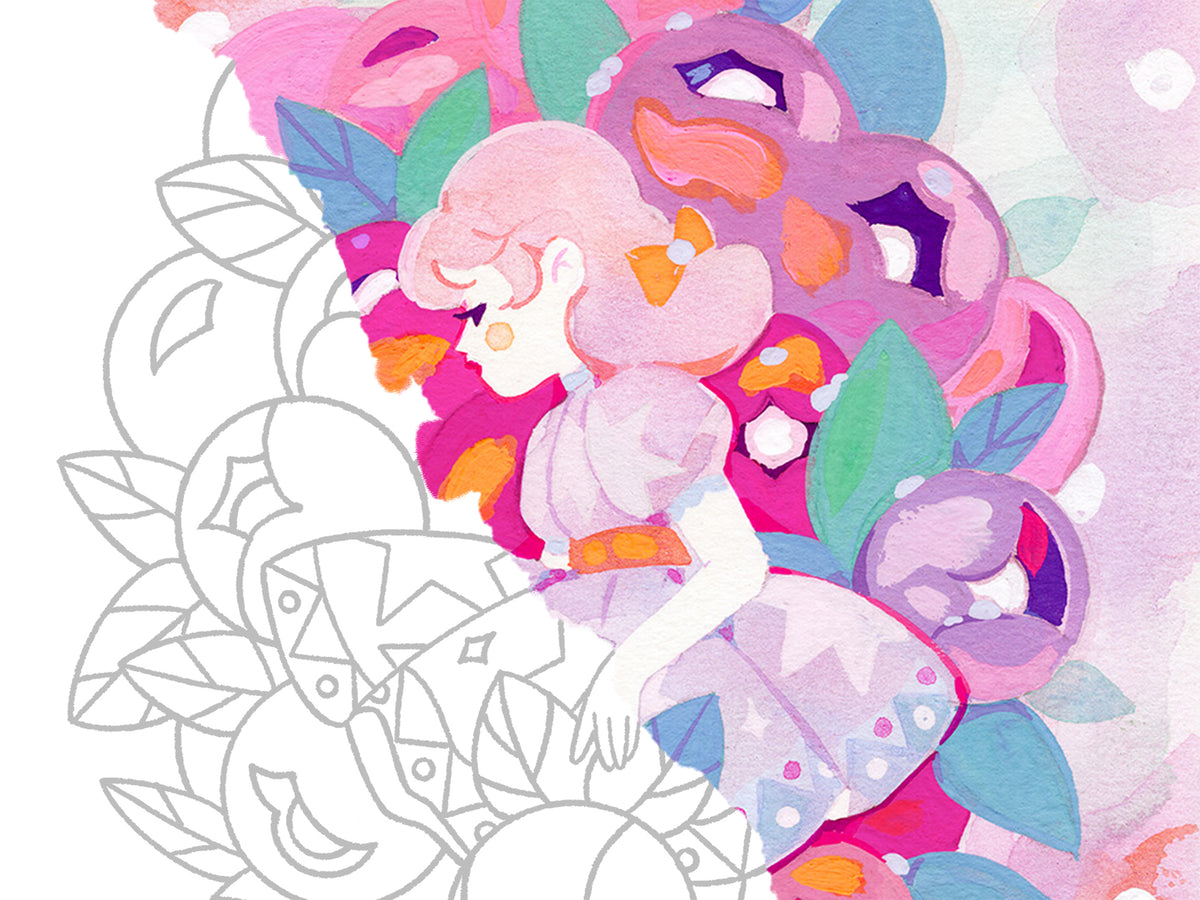 Floraison - Page de coloriage