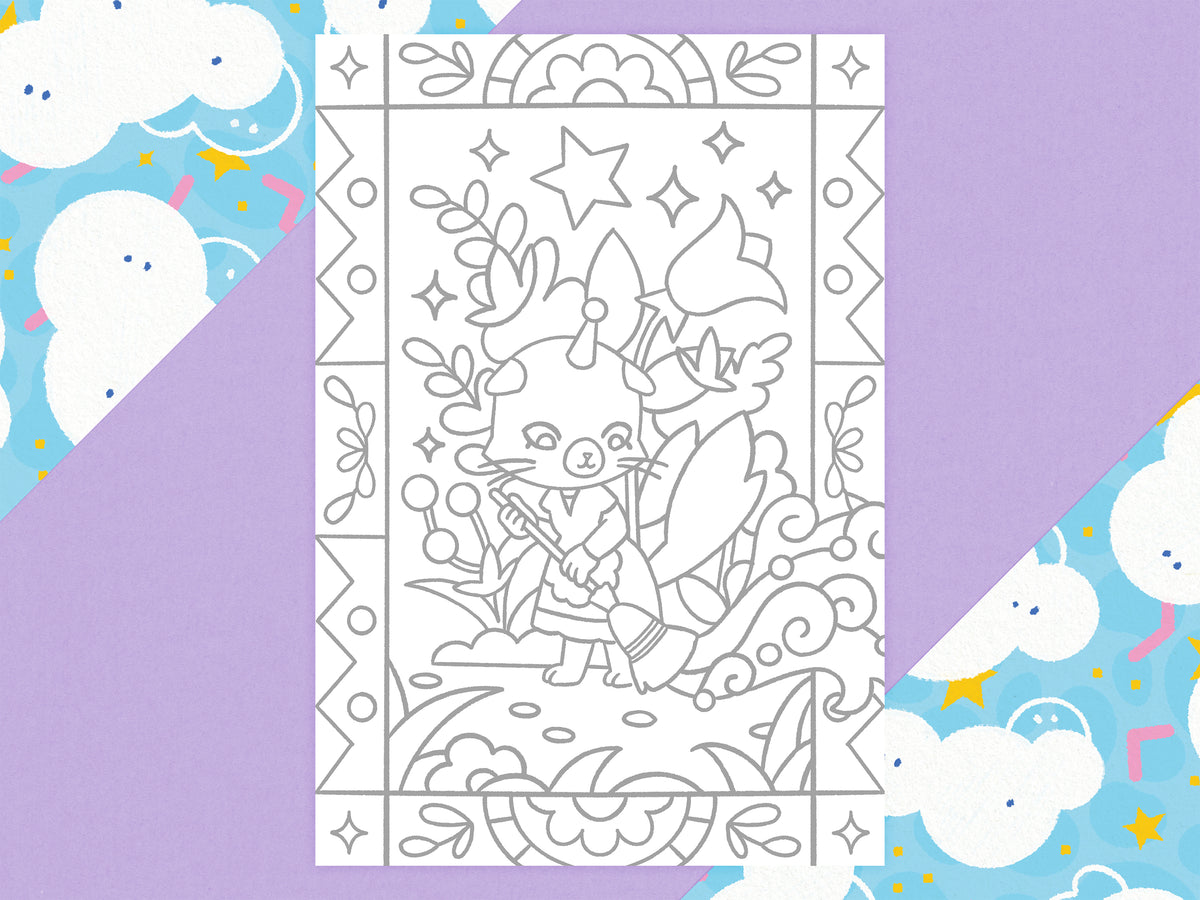 Spring Cleaning - Coloring Page