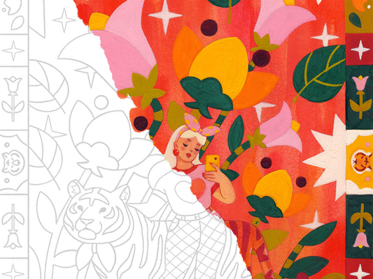 Tiger Charm - Coloring Page