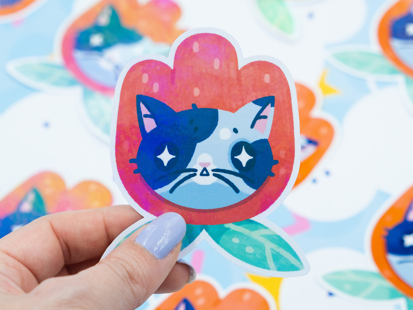 Tulip Cat Sticker