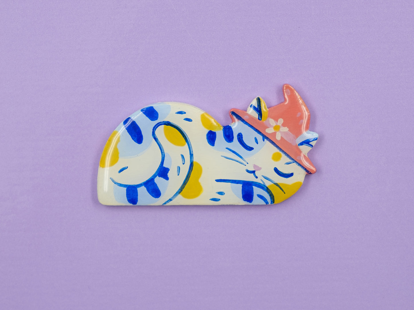 Painted Cat Magnets & Pins