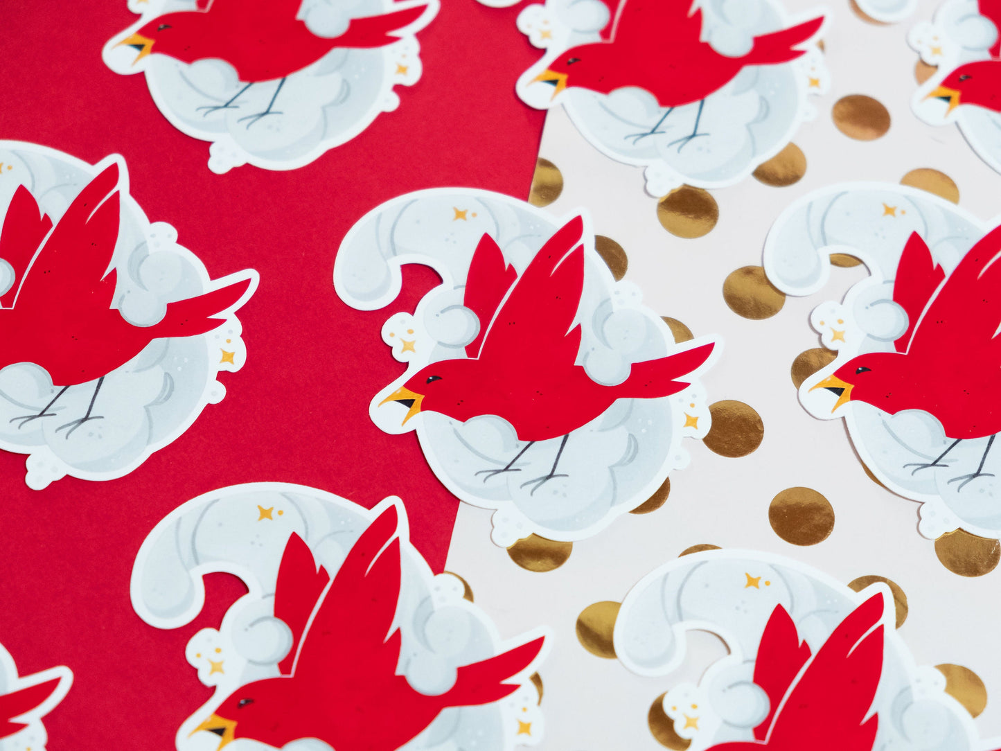 Sticker Oiseau Rouge